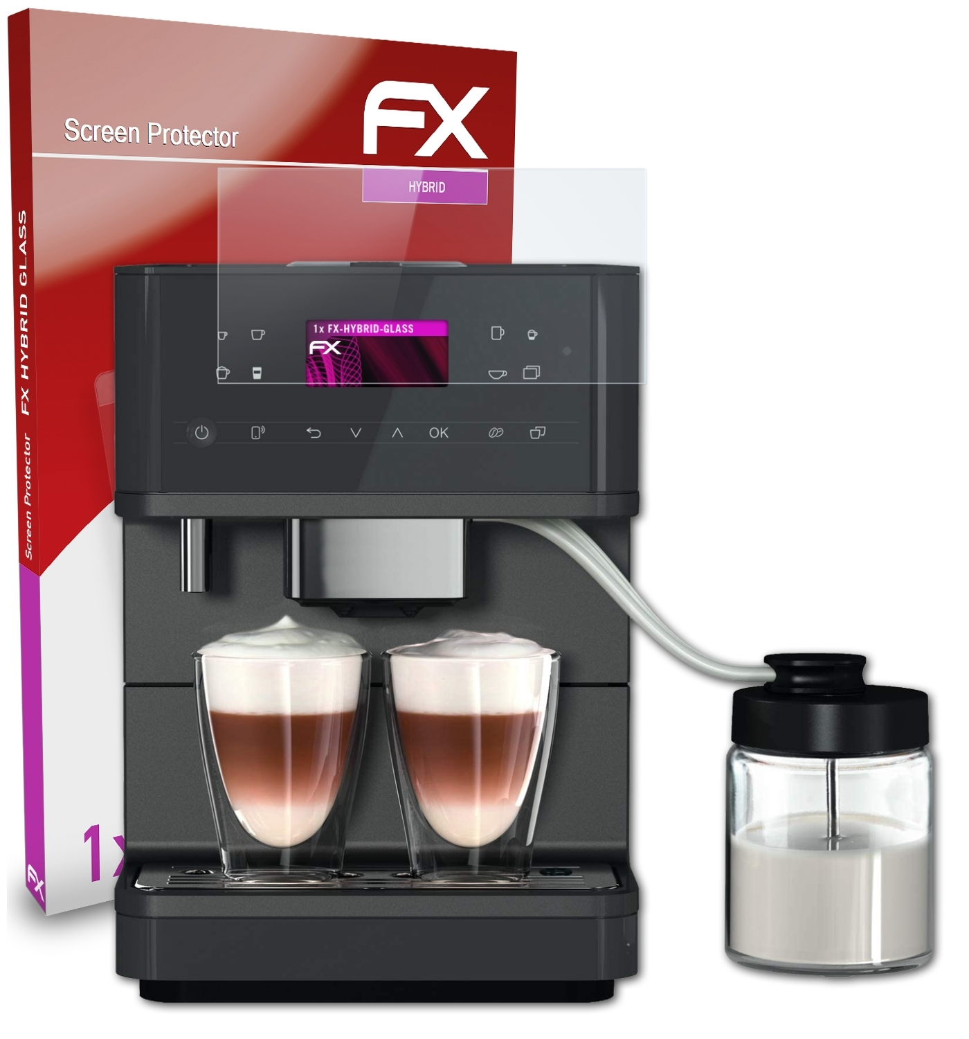 ATFOLIX FX-Hybrid-Glass Schutzglas(für 6560 CM Miele MilkPerfection)
