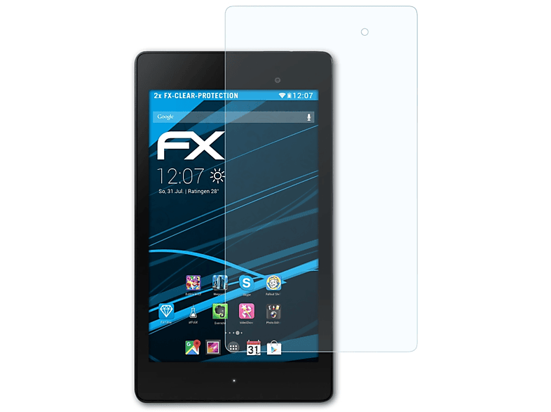 ATFOLIX 2x FX-Clear Displayschutz(für Google Nexus 7 (Asus) (2.Generation 2013))