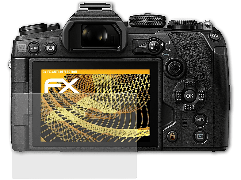 ATFOLIX 3x E-M1 III) FX-Antireflex Displayschutz(für Mark Olympus