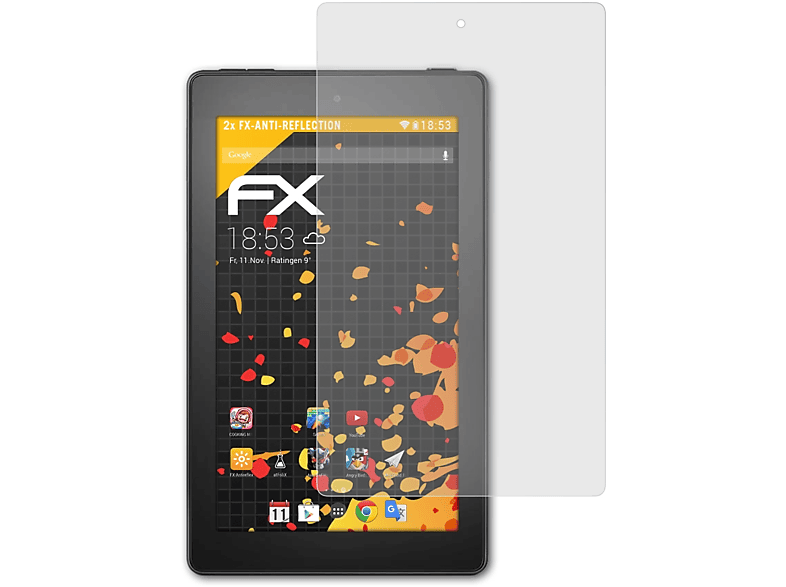 ATFOLIX 2x FX-Antireflex Displayschutz(für Amazon Fire 7 (Model 2019))