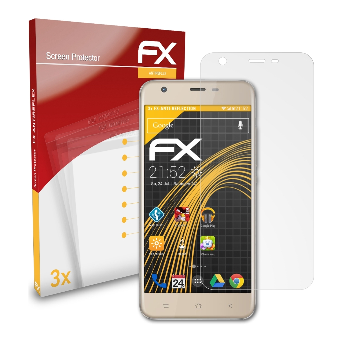 3x FX-Antireflex Blackview Displayschutz(für ATFOLIX A7)