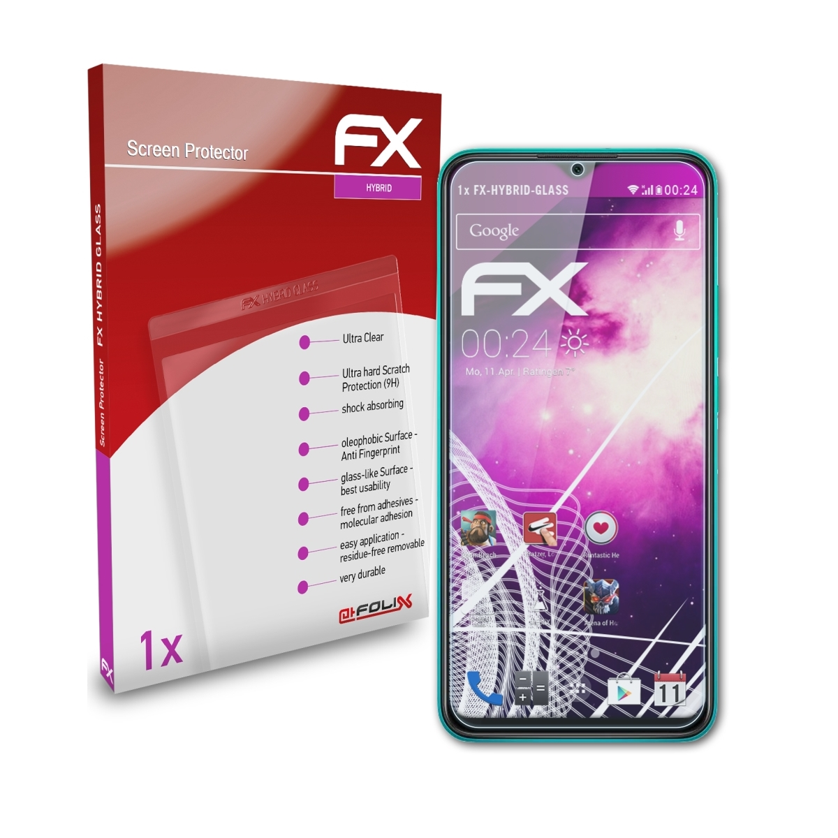 ATFOLIX FX-Hybrid-Glass Schutzglas(für Xiaomi 9) Redmi
