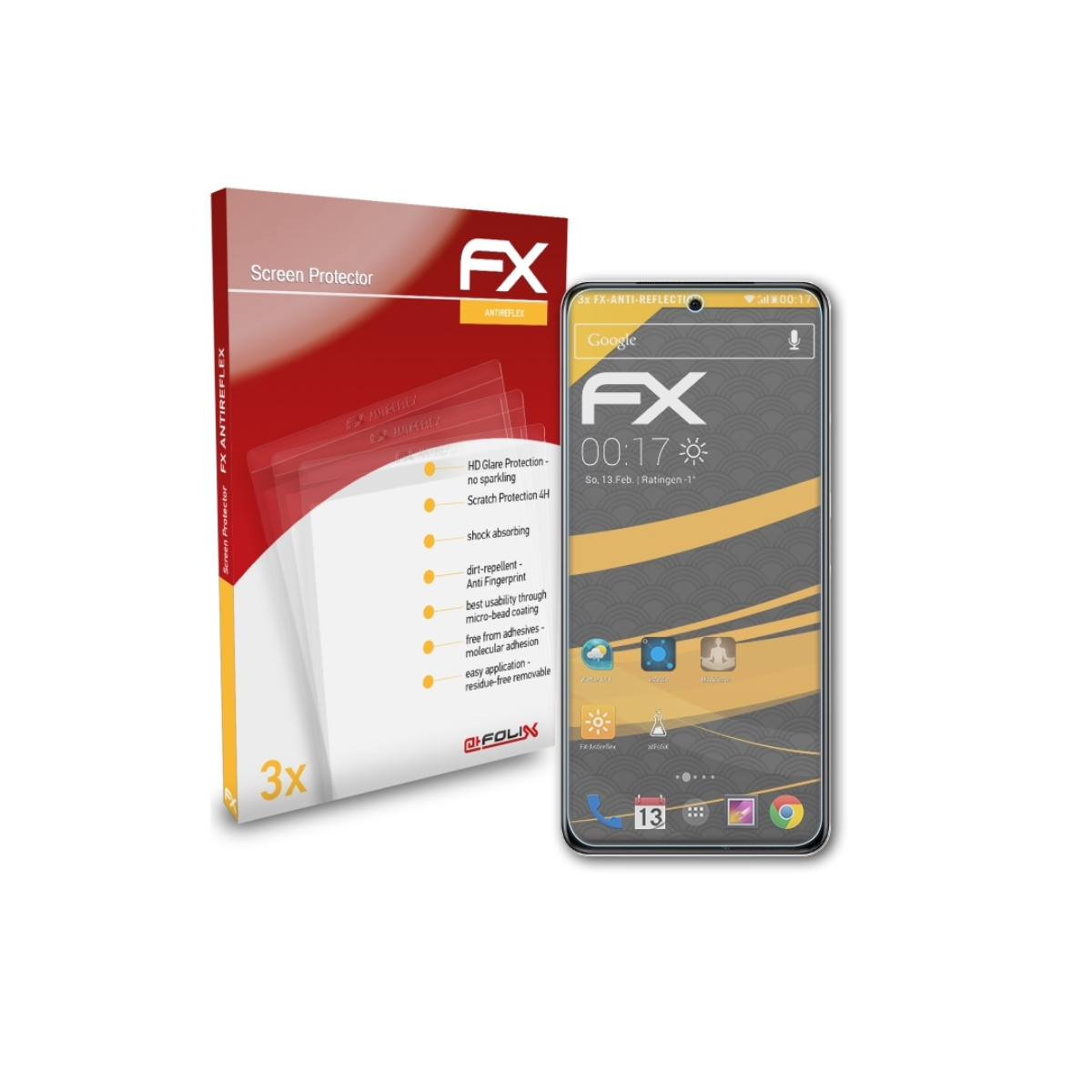 3x FX-Antireflex ATFOLIX Displayschutz(für iQOO Z5) Vivo