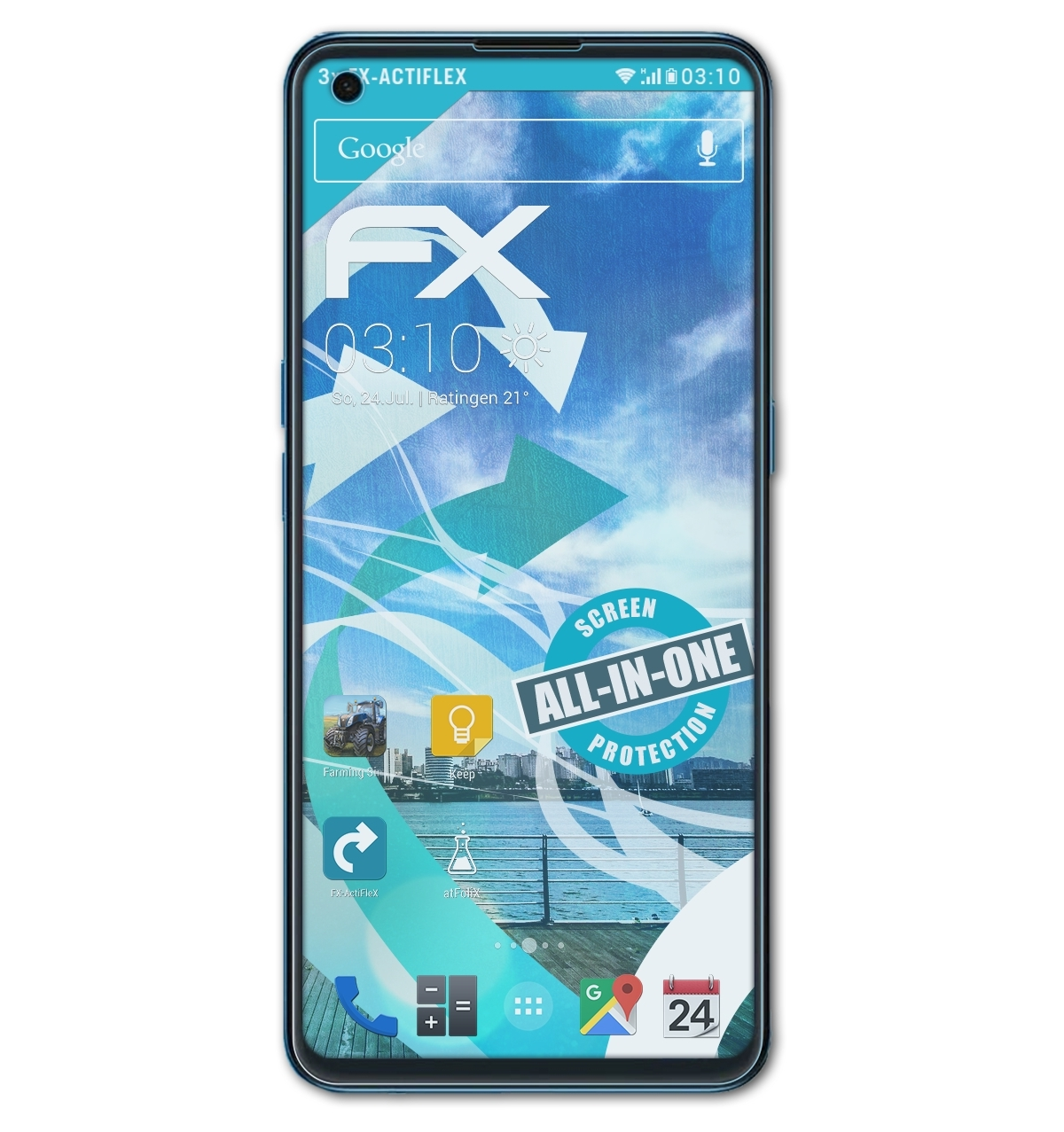 ATFOLIX Displayschutz(für Oppo 3x X3 Find Lite) FX-ActiFleX