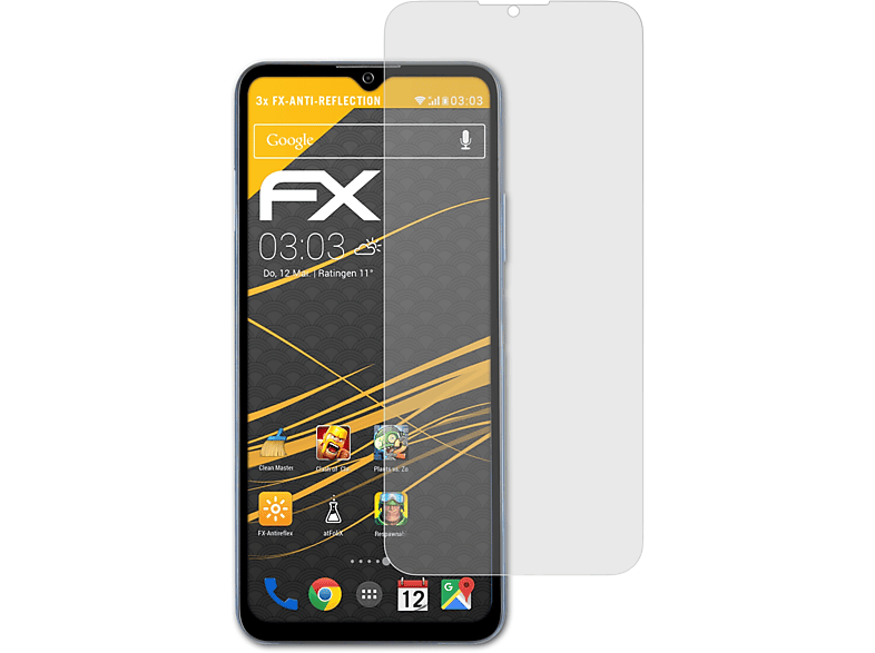 ATFOLIX 3x FX-Antireflex Displayschutz(für ZTE Blade A71)