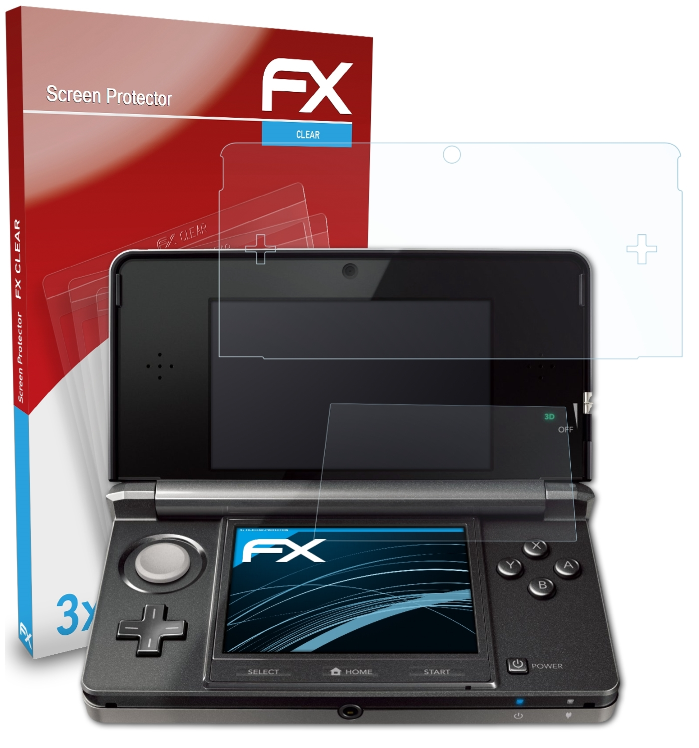 ATFOLIX 3x FX-Clear Displayschutz(für Nintendo (2011)) 3DS