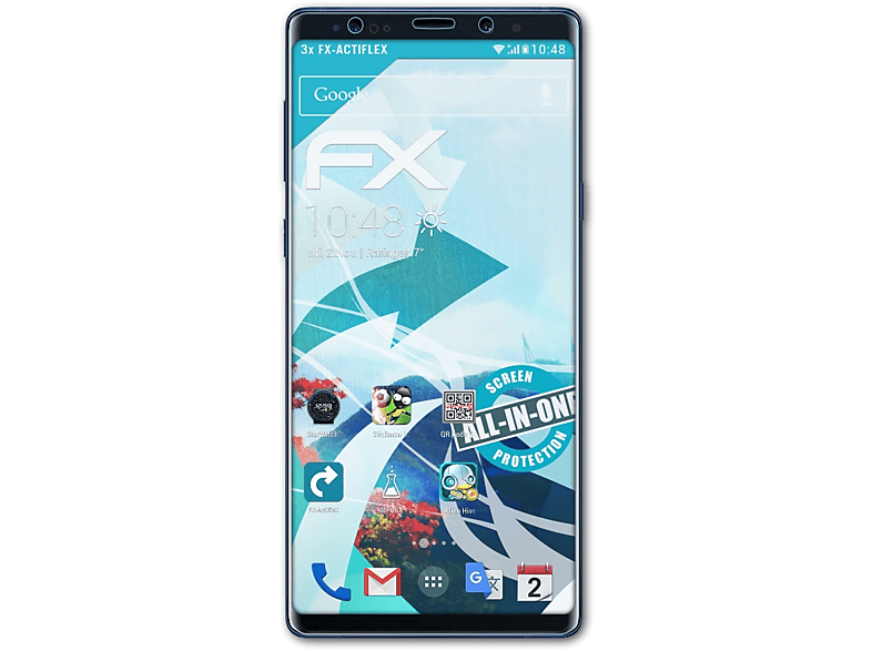 Galaxy (Front 3x cover)) Note ATFOLIX FX-ActiFleX Displayschutz(für Samsung 9