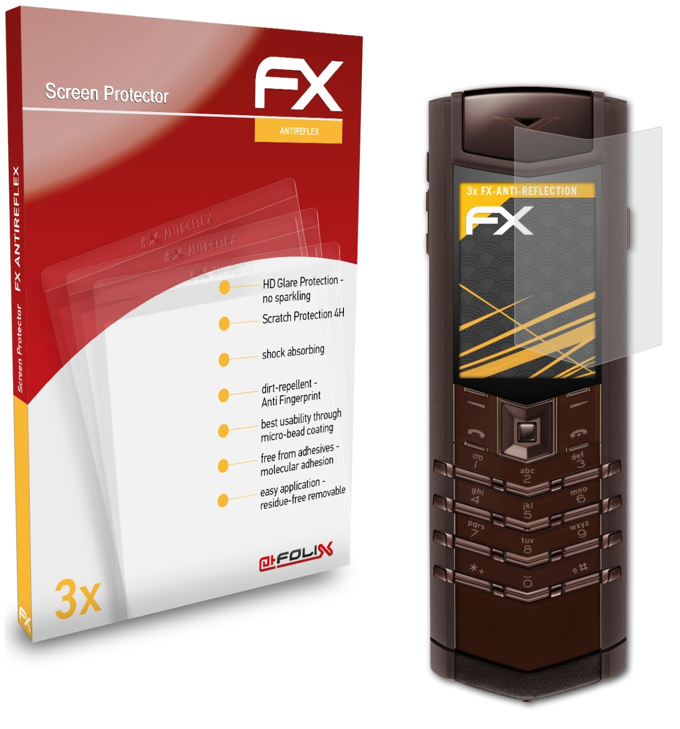 FX-Antireflex Vertu 3x ATFOLIX Displayschutz(für Signature)