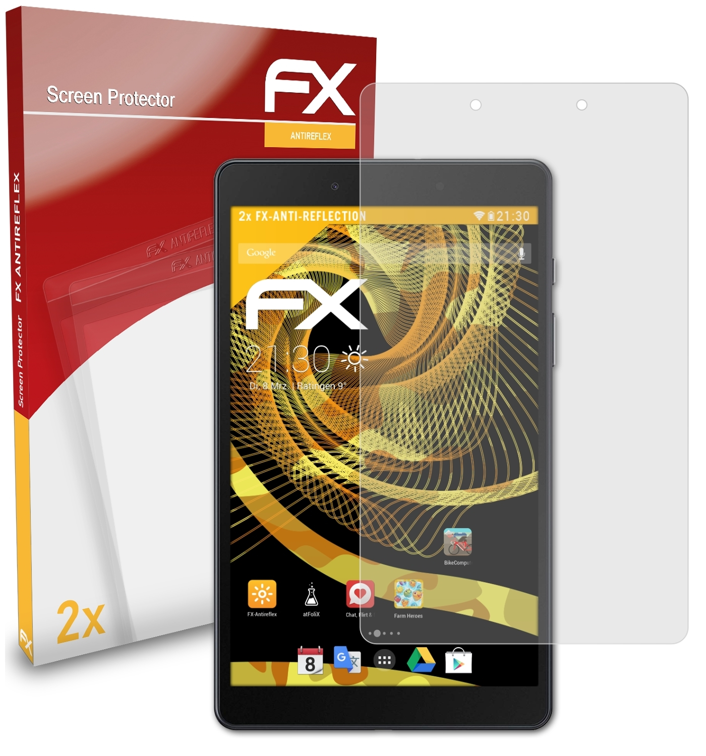 ATFOLIX 2x FX-Antireflex Displayschutz(für Samsung Galaxy Tab A (T290N))