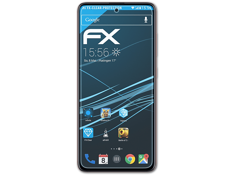 ATFOLIX 3x FX-Clear Displayschutz(für Samsung Galaxy A51)
