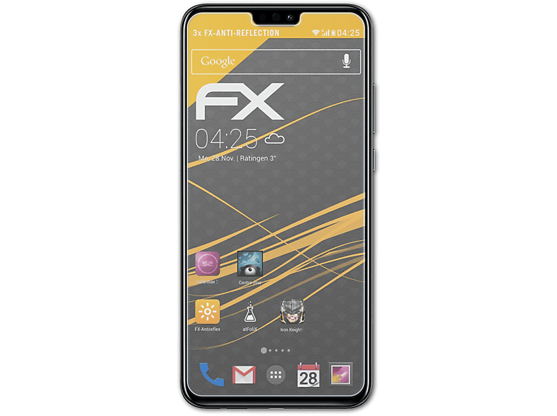 8X) Displayschutz(für Huawei 3x FX-Antireflex ATFOLIX Honor