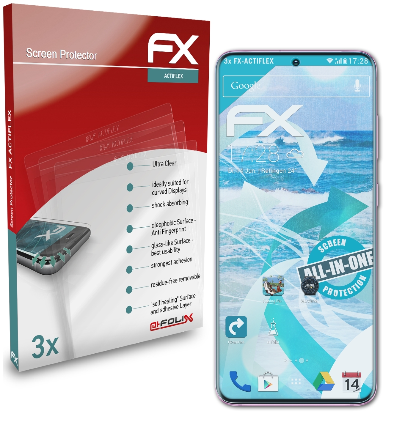 Samsung Galaxy Displayschutz(für ATFOLIX S20) FX-ActiFleX 3x