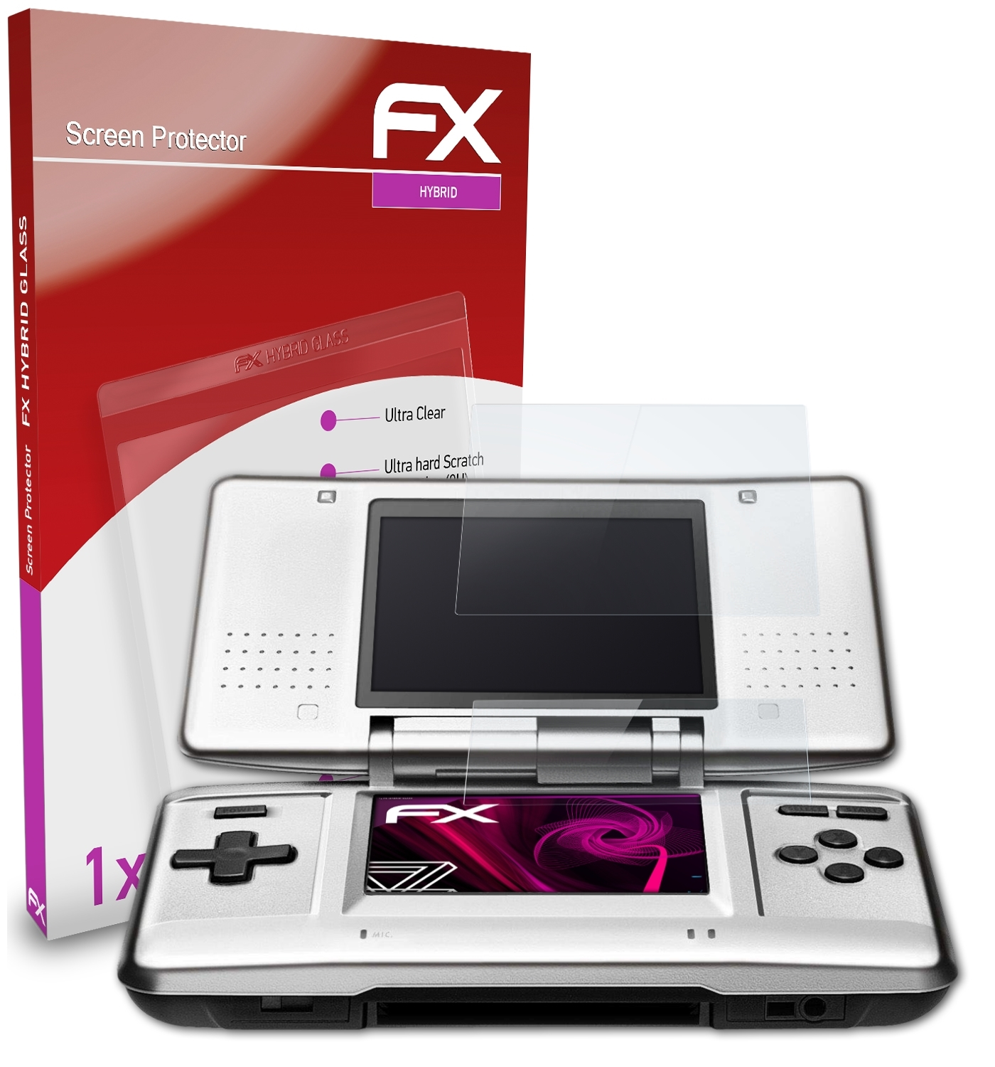 ATFOLIX FX-Hybrid-Glass Schutzglas(für Nintendo DS)