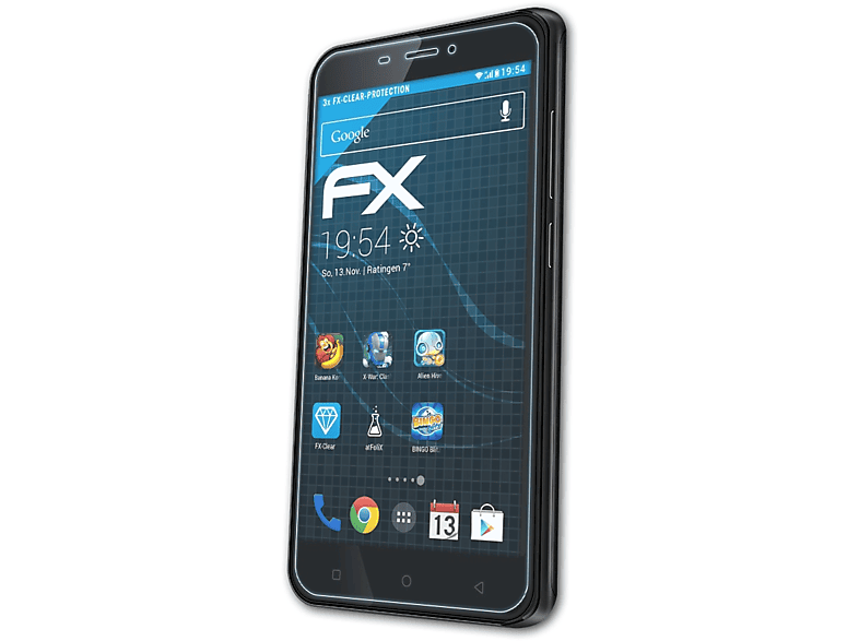 ATFOLIX 3x FX-Clear Displayschutz(für Energizer Power Max P550S)