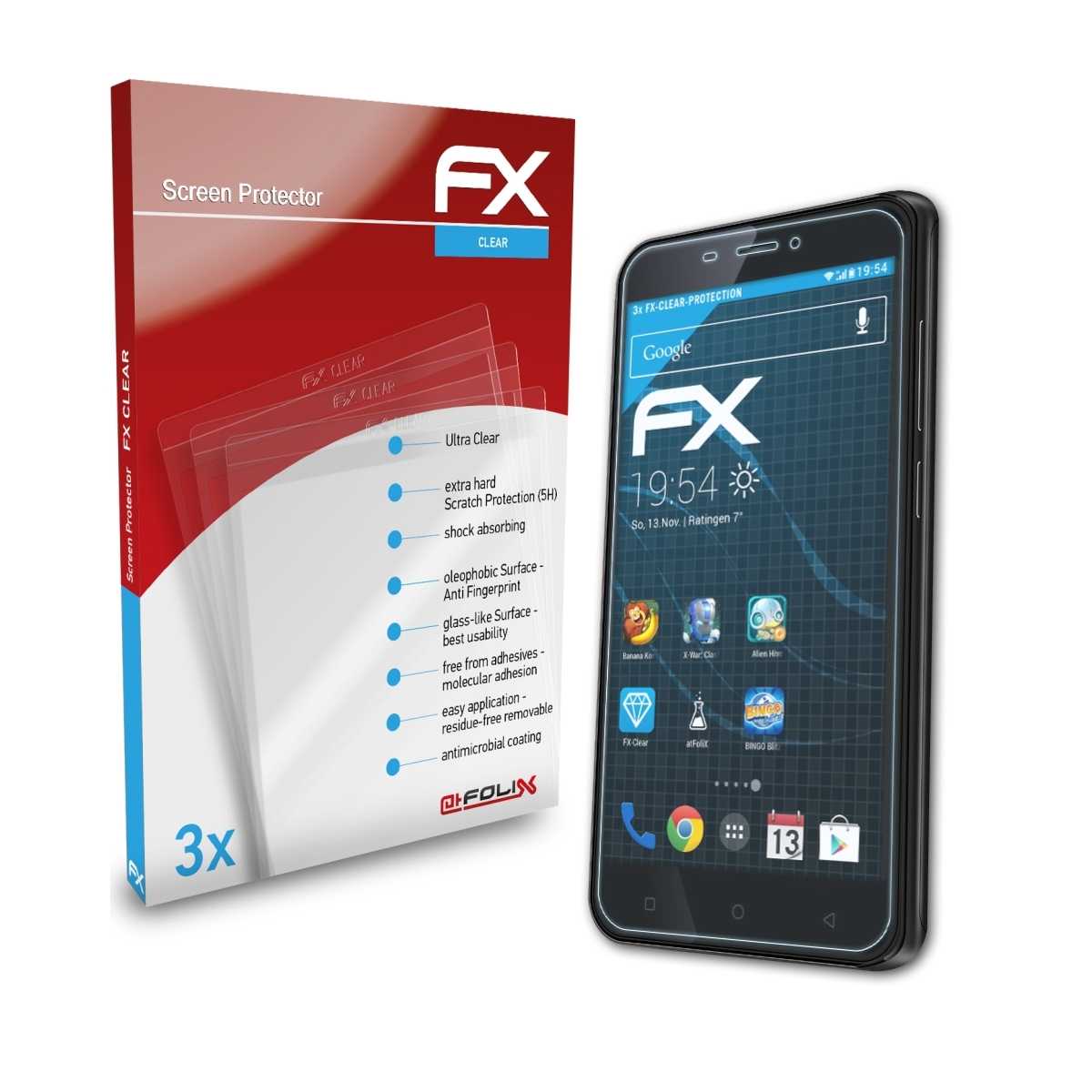 Displayschutz(für Energizer 3x Power P550S) FX-Clear ATFOLIX Max