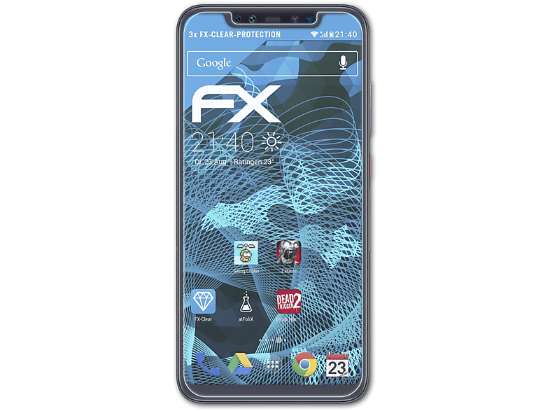 ATFOLIX 3x FX-Clear Displayschutz(für Xiaomi Mi 8 Pro)