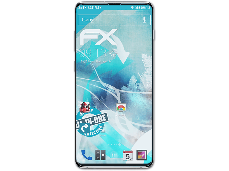 ATFOLIX 3x FX-ActiFleX Galaxy Displayschutz(für Plus S10 Samsung (Casefit))