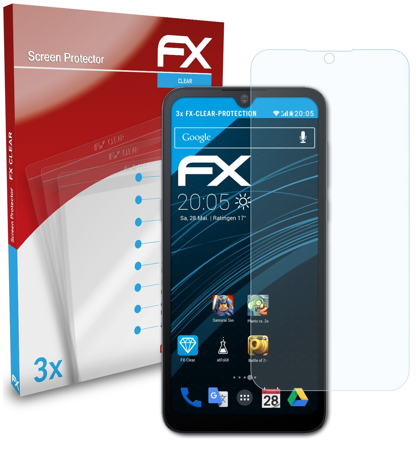ATFOLIX 3x FX-Clear Displayschutz(für 1L Alcatel (2021))
