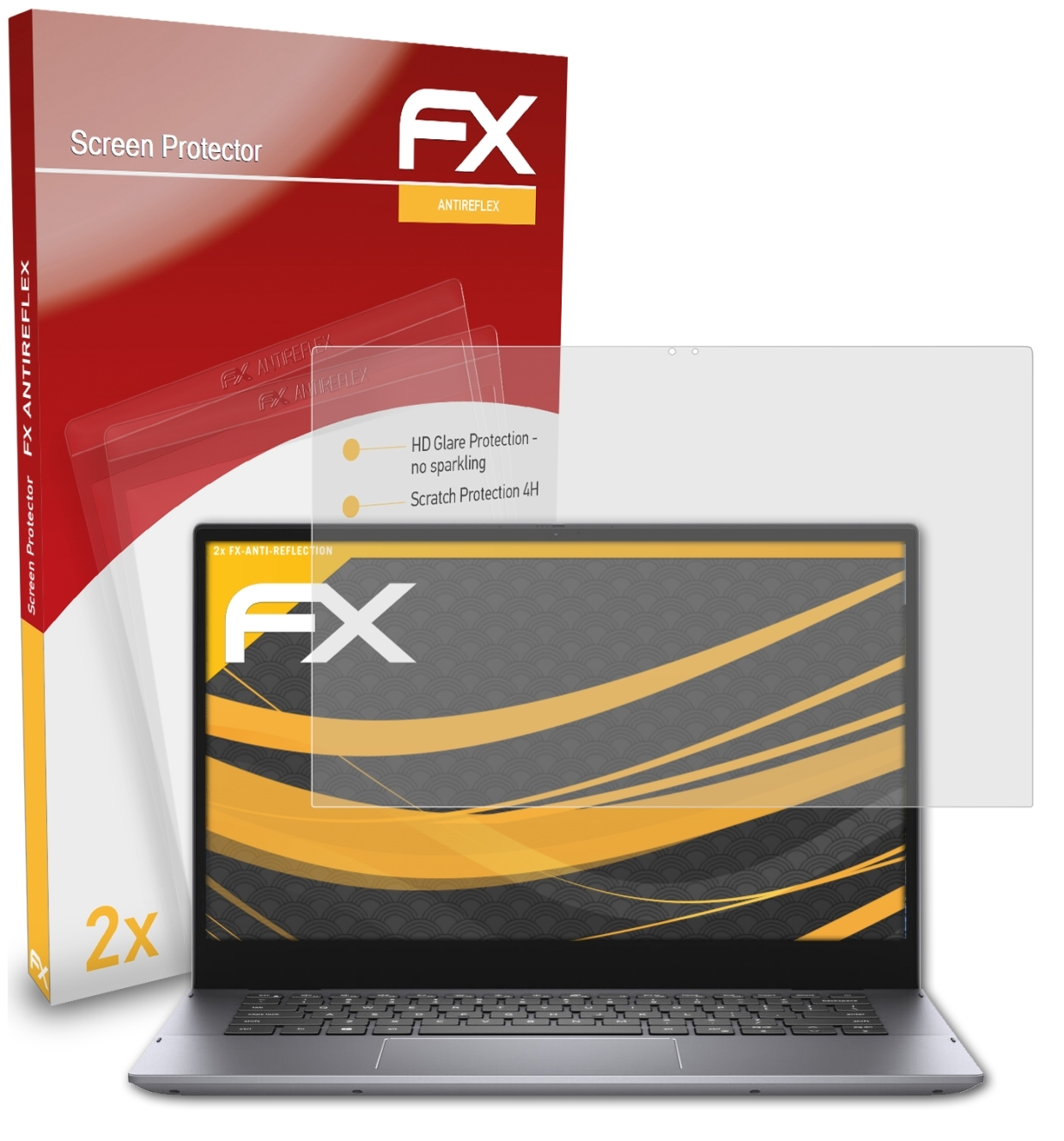 14 ATFOLIX 2-in-1 (cn54303)) 2x Dell FX-Antireflex Displayschutz(für Inspiron