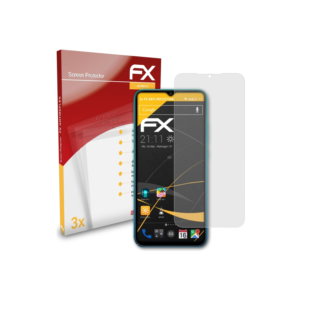 Displayschutz(für Redmi ATFOLIX FX-Antireflex Xiaomi 9i Sport) 3x