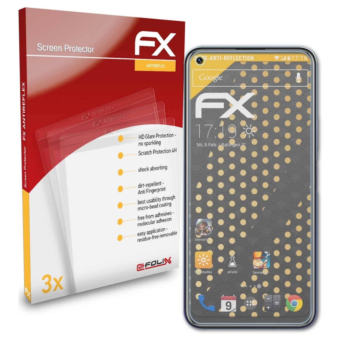 ATFOLIX 3x Displayschutz(für FX-Antireflex Vivo Y70s)