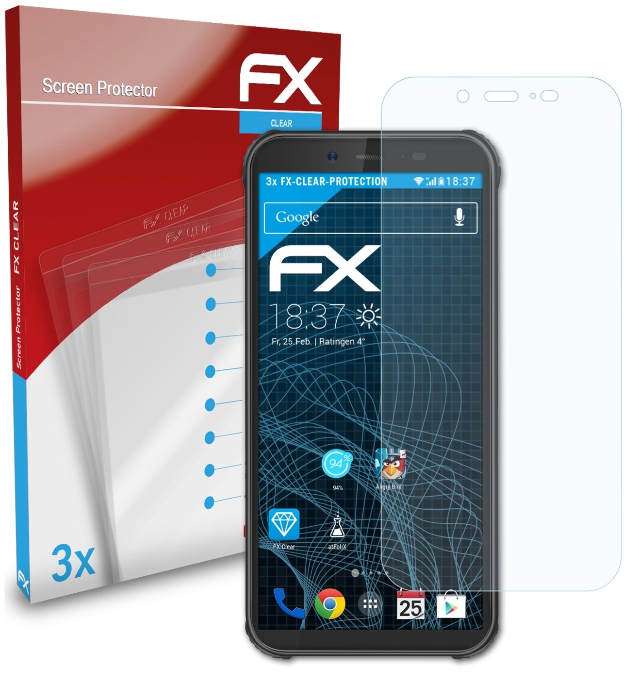 ATFOLIX 3x FX-Clear Displayschutz(für Plus) Blackview BV5500