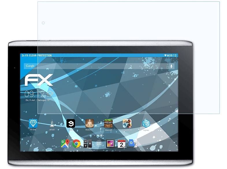 ATFOLIX 2x FX-Clear Displayschutz(für Acer Iconia A500, A501)