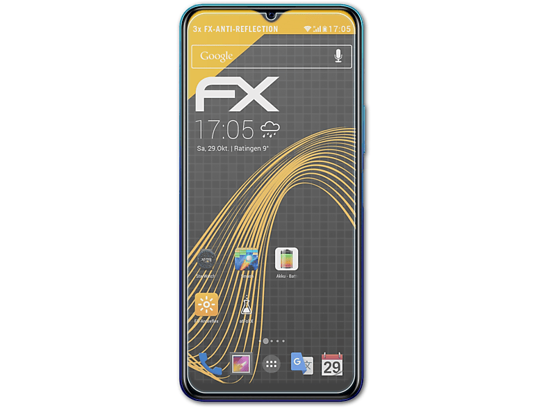 ATFOLIX 3x FX-Antireflex Displayschutz(für Vivo Y20s)