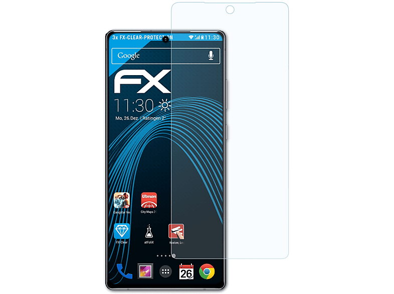 ATFOLIX 3x FX-Clear Displayschutz(für Samsung Galaxy Note 20)