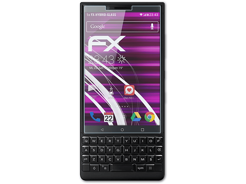 Key2) Schutzglas(für Blackberry FX-Hybrid-Glass ATFOLIX
