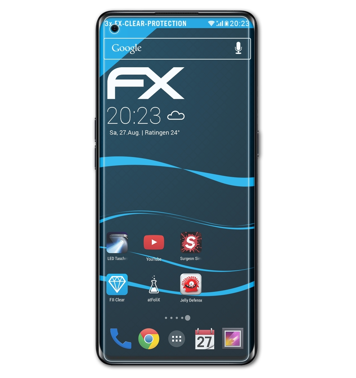 ATFOLIX 3x FX-Clear Displayschutz(für Oppo Reno4 Pro)