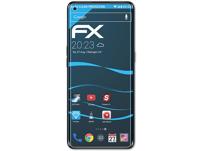 Pro) ATFOLIX Reno4 3x Displayschutz(für Oppo FX-Clear
