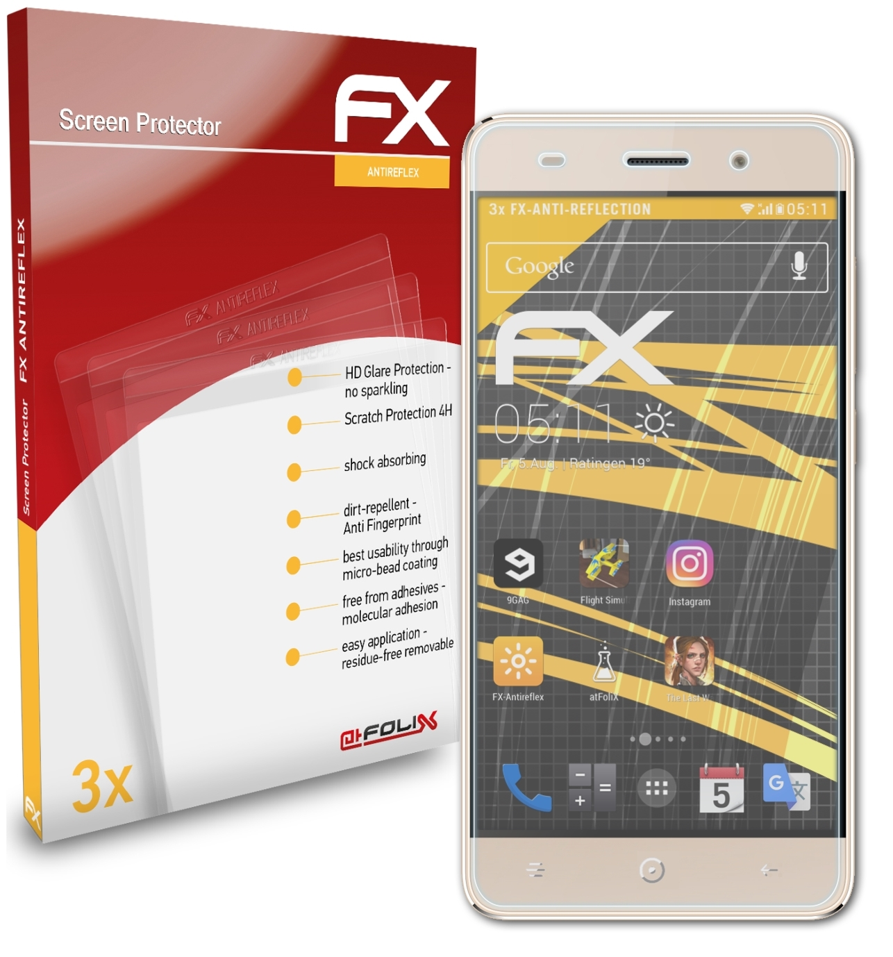 ATFOLIX 3x FX-Antireflex Displayschutz(für Haier Leisure L56)