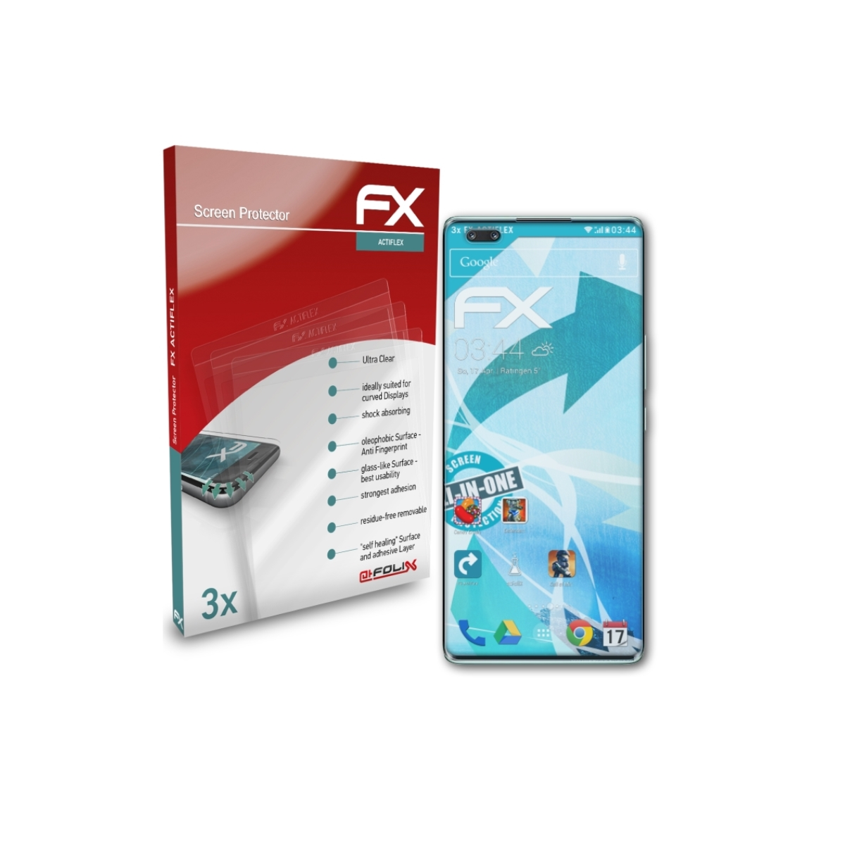 ATFOLIX 3x 9 Displayschutz(für FX-ActiFleX Pro) Huawei Nova