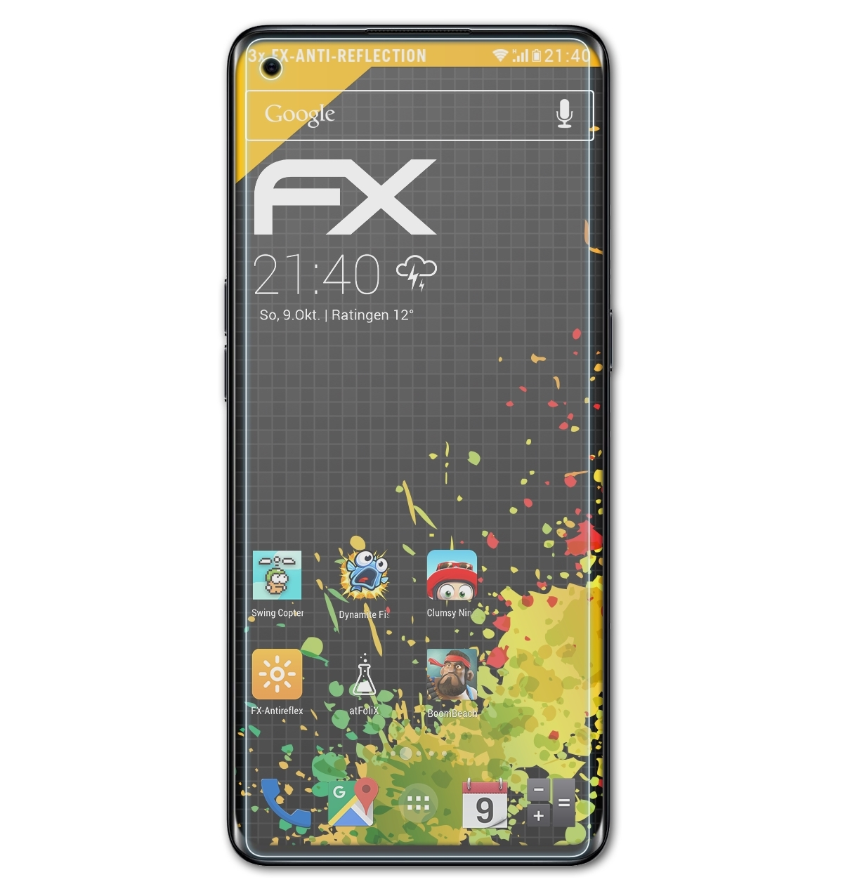FX-Antireflex Oppo 3x Reno4 Pro) ATFOLIX Displayschutz(für