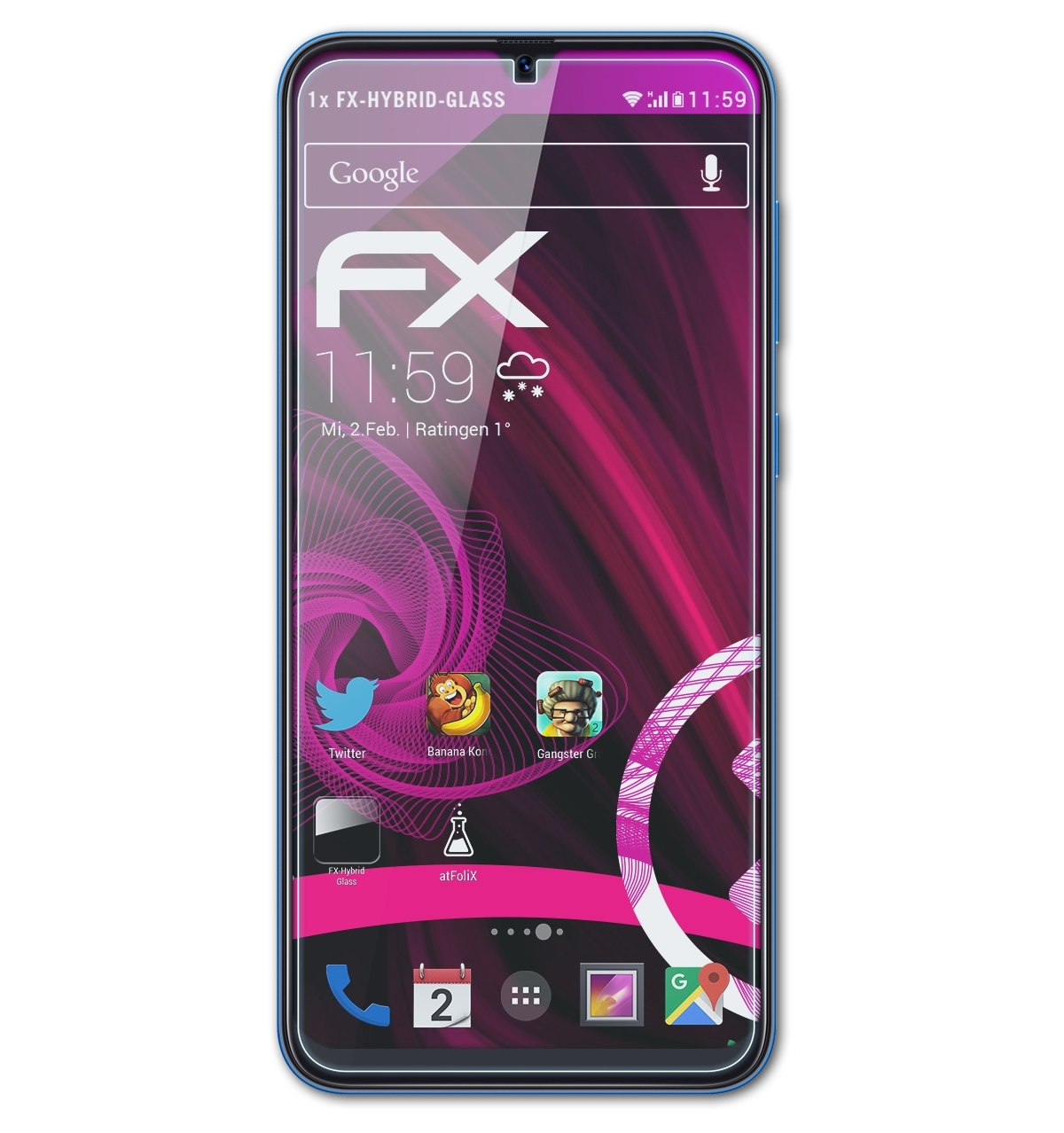 FX-Hybrid-Glass ATFOLIX A50 (2019)) Galaxy Schutzglas(für Samsung