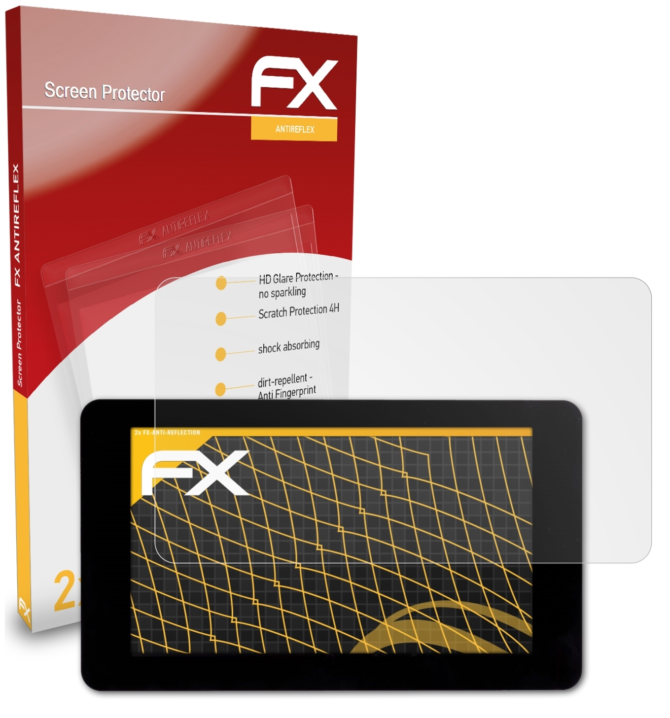 Raspberry 7 Pi FX-Antireflex Displayschutz(für Bildschirm) 2x ATFOLIX Zoll