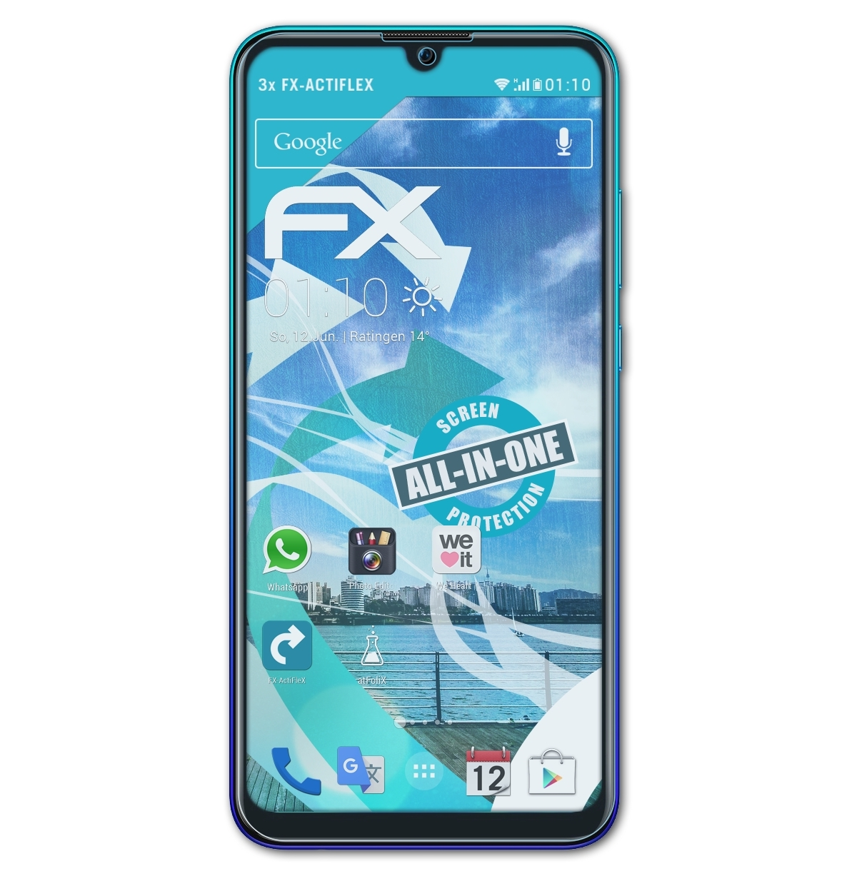 ATFOLIX 3x FX-ActiFleX Displayschutz(für Huawei 2019) P Smart