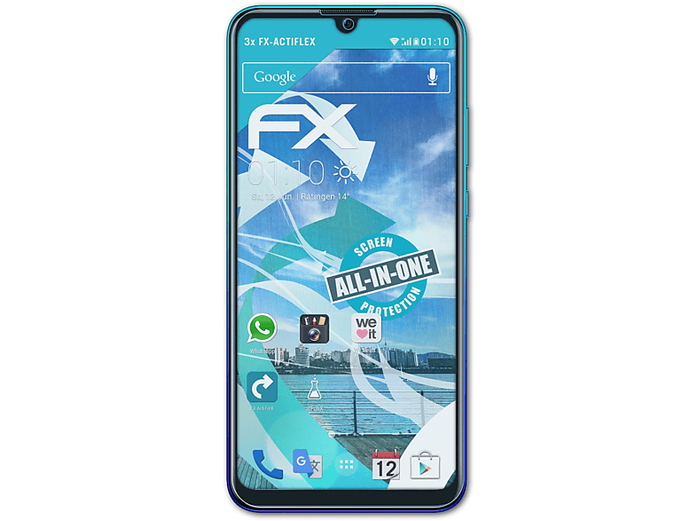 ATFOLIX 3x FX-ActiFleX Displayschutz(für Huawei P Smart 2019)