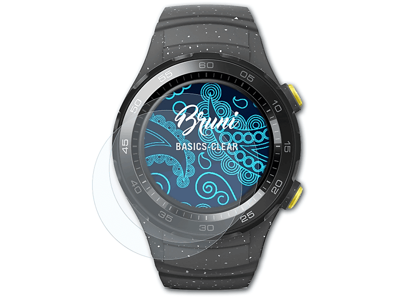 BRUNI 2x Basics-Clear Watch Schutzfolie(für Huawei 2)