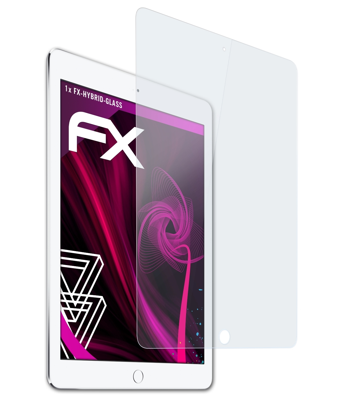 ATFOLIX FX-Hybrid-Glass Schutzglas(für Air iPad Apple 2)