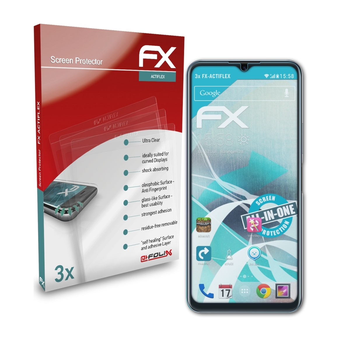 ATFOLIX 3x FX-ActiFleX Displayschutz(für (V2143A)) iQOO U3x Vivo