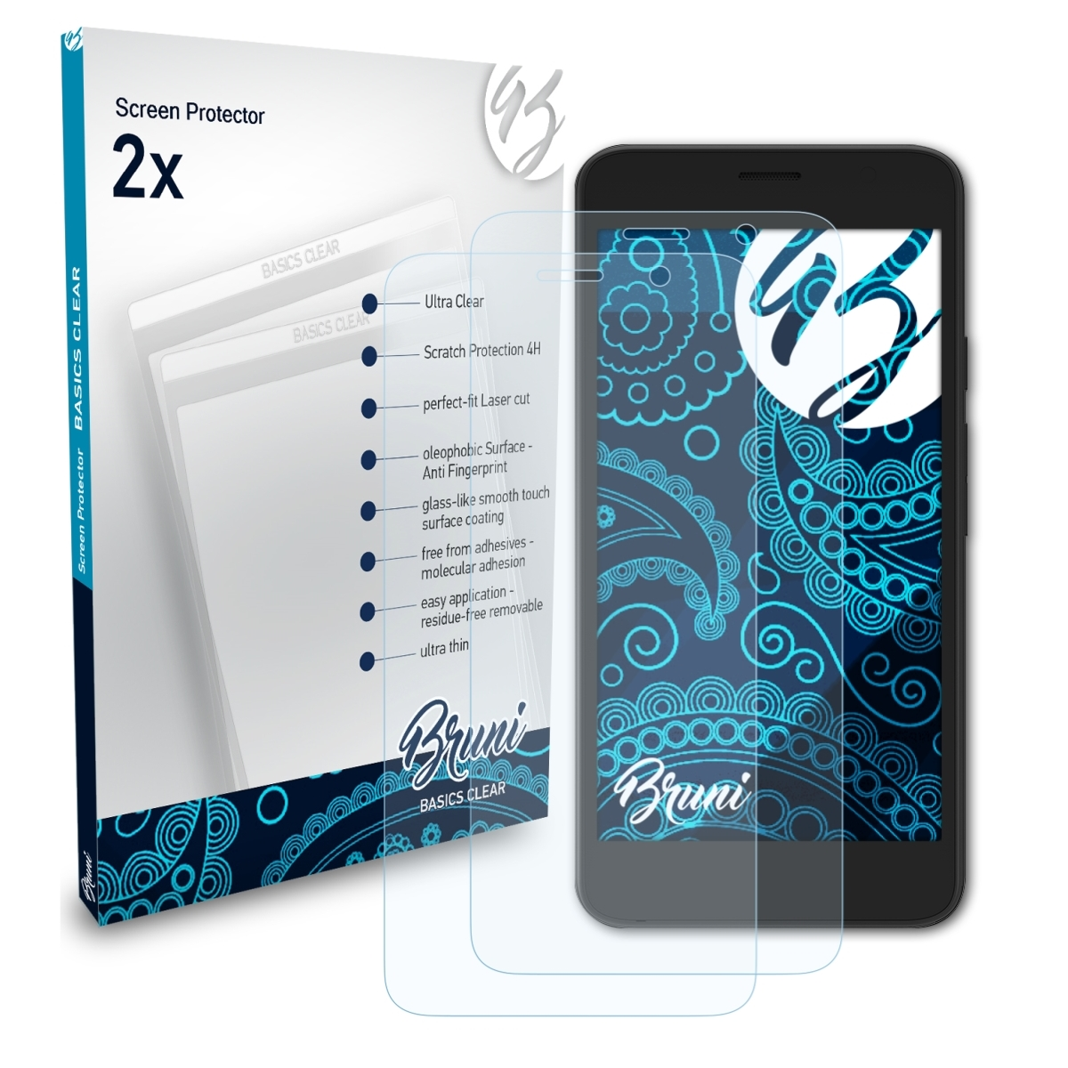 BRUNI 2x Basics-Clear Schutzfolie(für Archos 3G) 55 Access