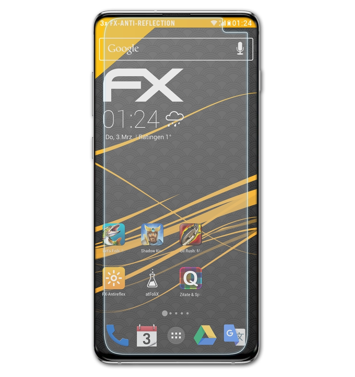 Samsung Displayschutz(für Plus) 3x FX-Antireflex ATFOLIX S10 Galaxy
