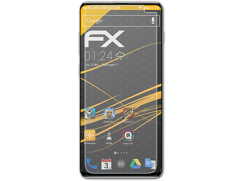 Samsung Displayschutz(für Plus) 3x FX-Antireflex ATFOLIX S10 Galaxy