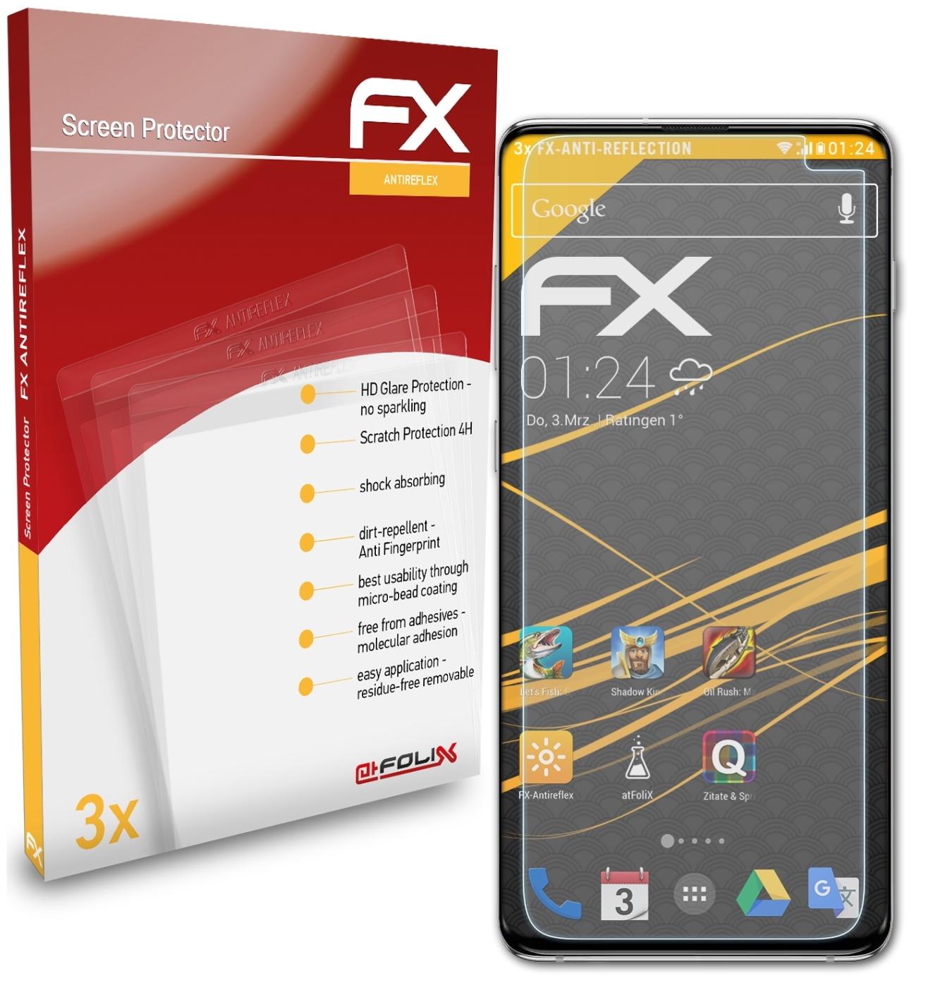 3x FX-Antireflex Samsung Displayschutz(für Plus) S10 Galaxy ATFOLIX