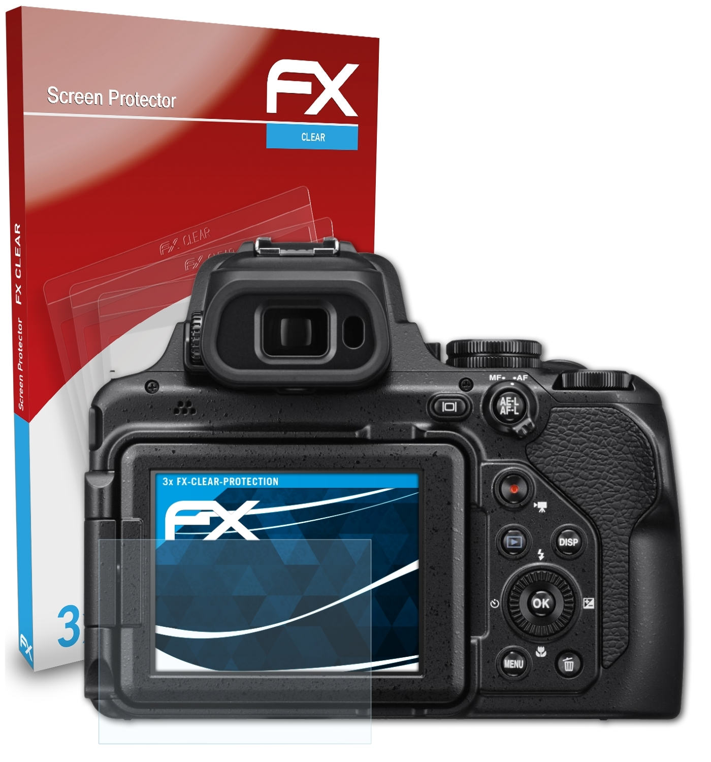Nikon Displayschutz(für ATFOLIX FX-Clear P1000) 3x Coolpix