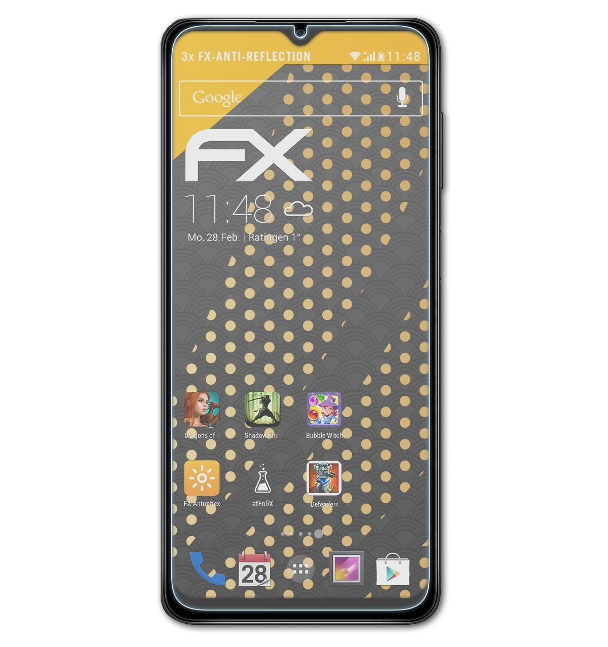 FX-Antireflex Displayschutz(für 3x ATFOLIX Galaxy A12) Samsung
