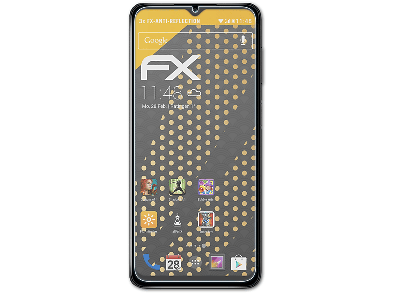 ATFOLIX 3x FX-Antireflex Displayschutz(für Samsung Galaxy A12)