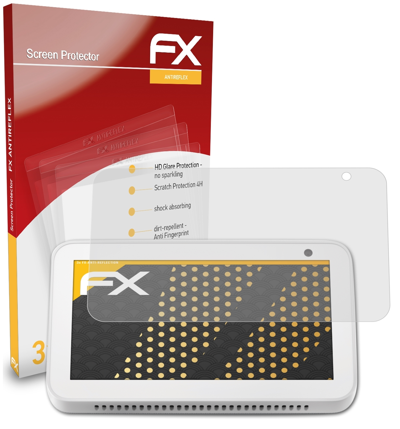 ATFOLIX 3x Displayschutz(für Show Echo 5) FX-Antireflex Amazon